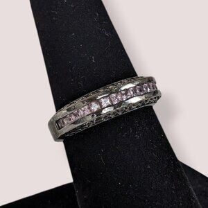 (2/$20) Purple & White Stone Dark Tone Ring